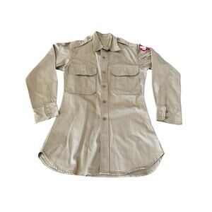 Vintage‎ US Army Korean War Khaki Shirt 14.5x32 Corps Engineers MIL-S-3011B 1952